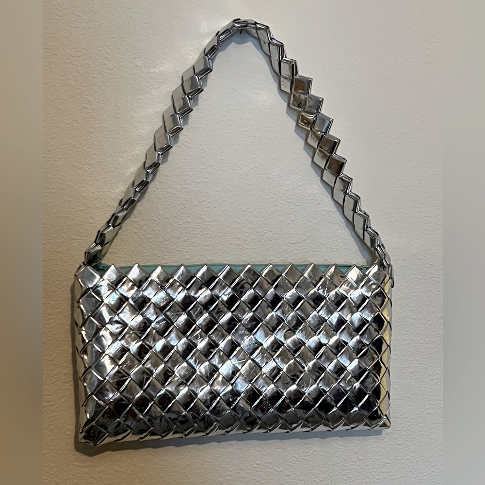 Super cute metallic silver purse!